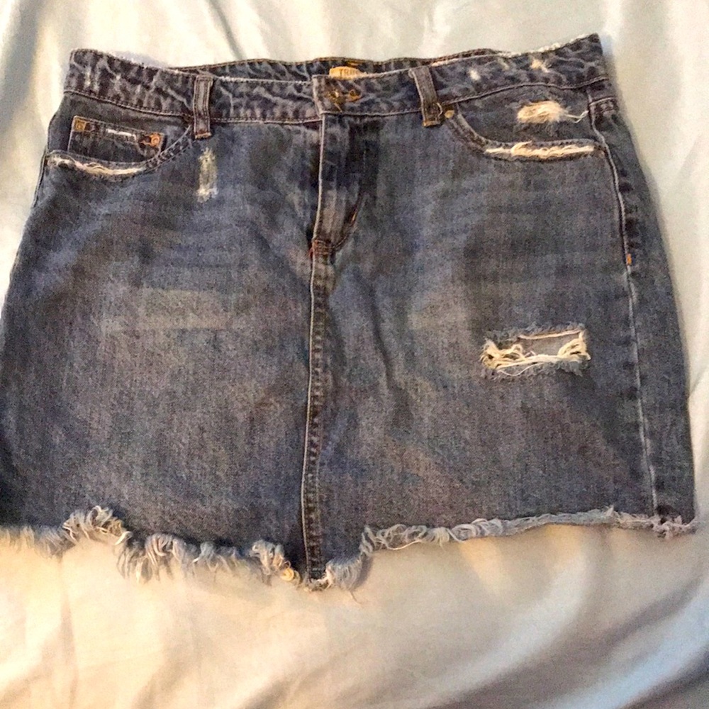 Ripped jeans skirt